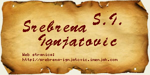 Srebrena Ignjatović vizit kartica